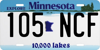 MN license plate 105NCF