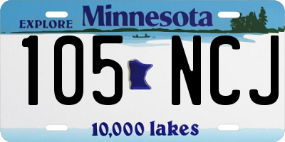 MN license plate 105NCJ