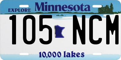 MN license plate 105NCM