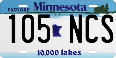 MN license plate 105NCS
