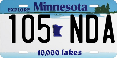 MN license plate 105NDA