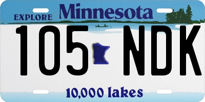 MN license plate 105NDK
