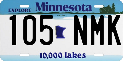 MN license plate 105NMK