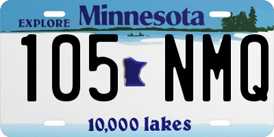 MN license plate 105NMQ