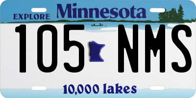 MN license plate 105NMS