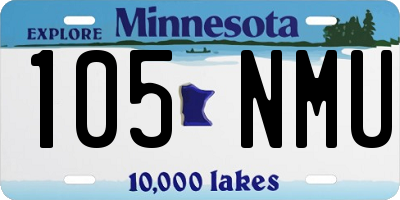 MN license plate 105NMU
