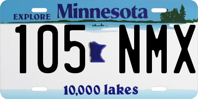 MN license plate 105NMX