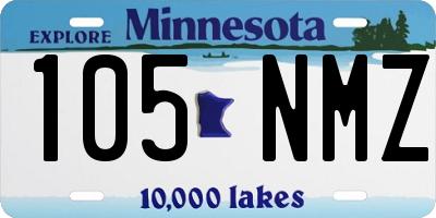 MN license plate 105NMZ