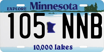 MN license plate 105NNB