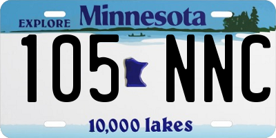 MN license plate 105NNC