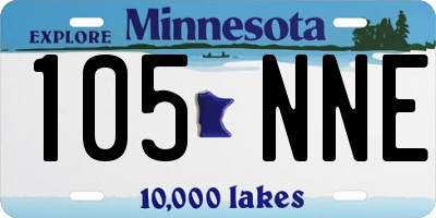 MN license plate 105NNE