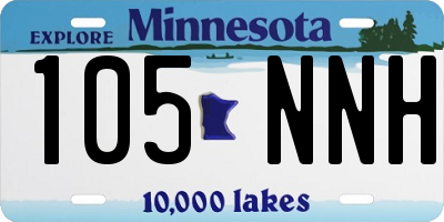 MN license plate 105NNH