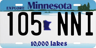 MN license plate 105NNI