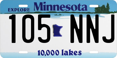 MN license plate 105NNJ