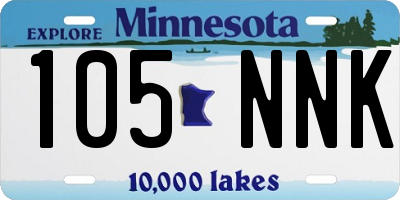 MN license plate 105NNK