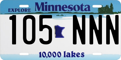 MN license plate 105NNN