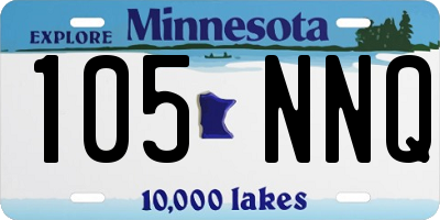 MN license plate 105NNQ
