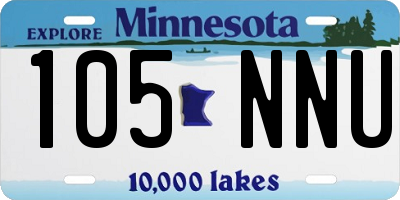 MN license plate 105NNU