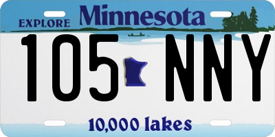 MN license plate 105NNY