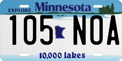 MN license plate 105NOA