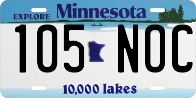 MN license plate 105NOC