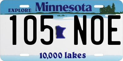 MN license plate 105NOE