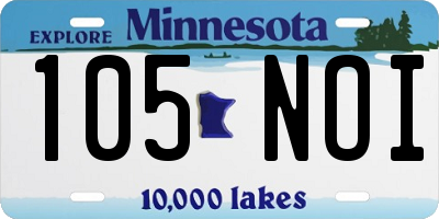 MN license plate 105NOI