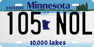 MN license plate 105NOL
