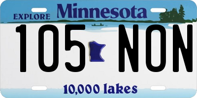 MN license plate 105NON