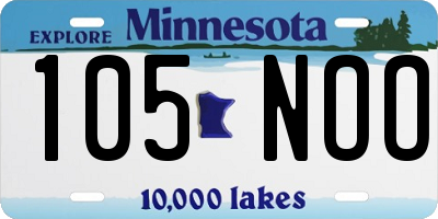 MN license plate 105NOO