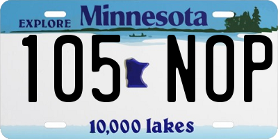 MN license plate 105NOP