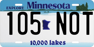 MN license plate 105NOT