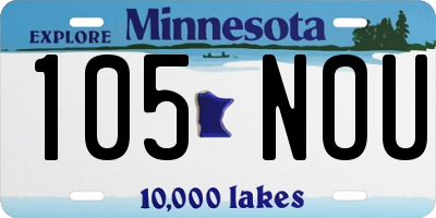 MN license plate 105NOU