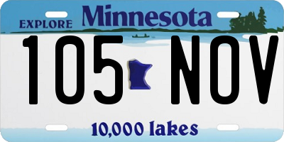 MN license plate 105NOV