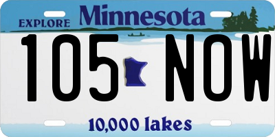 MN license plate 105NOW