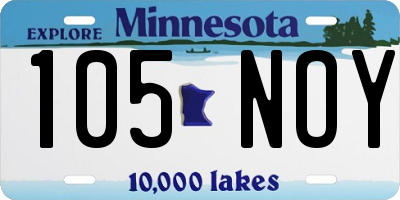 MN license plate 105NOY