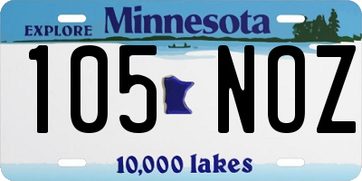 MN license plate 105NOZ