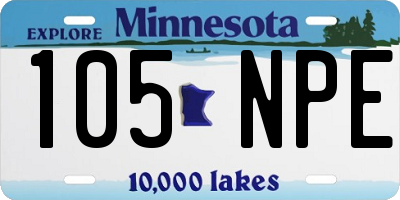 MN license plate 105NPE