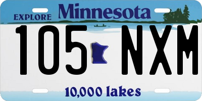 MN license plate 105NXM