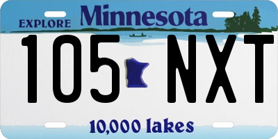 MN license plate 105NXT