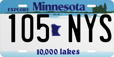 MN license plate 105NYS