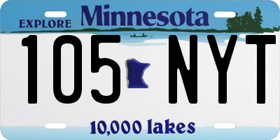 MN license plate 105NYT