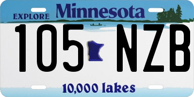 MN license plate 105NZB