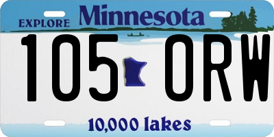 MN license plate 105ORW