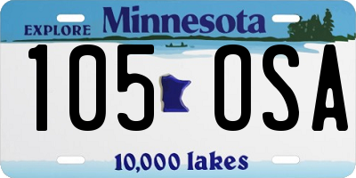 MN license plate 105OSA