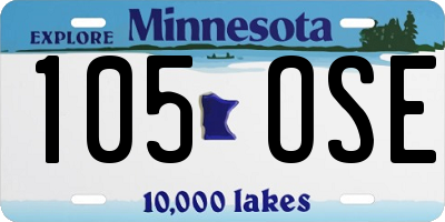 MN license plate 105OSE