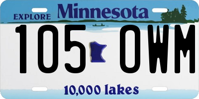 MN license plate 105OWM