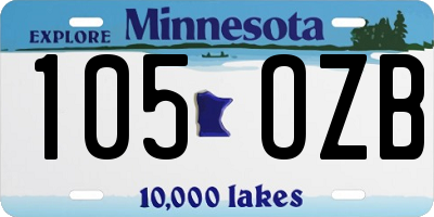 MN license plate 105OZB