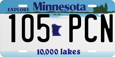 MN license plate 105PCN
