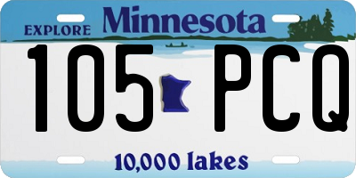 MN license plate 105PCQ